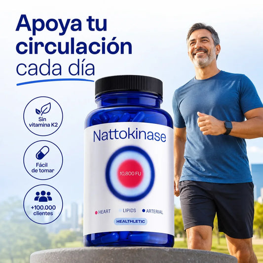 Nattokinasa Healthletic 10,800 FU 🫀 Apoyo Natural a tu Circulación