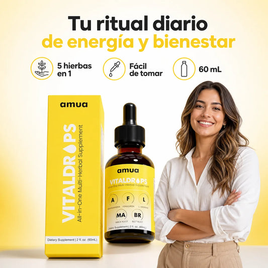 Amua VitalDrops 🌿 Gotas Herbales de Energía y Bienestar Femenino