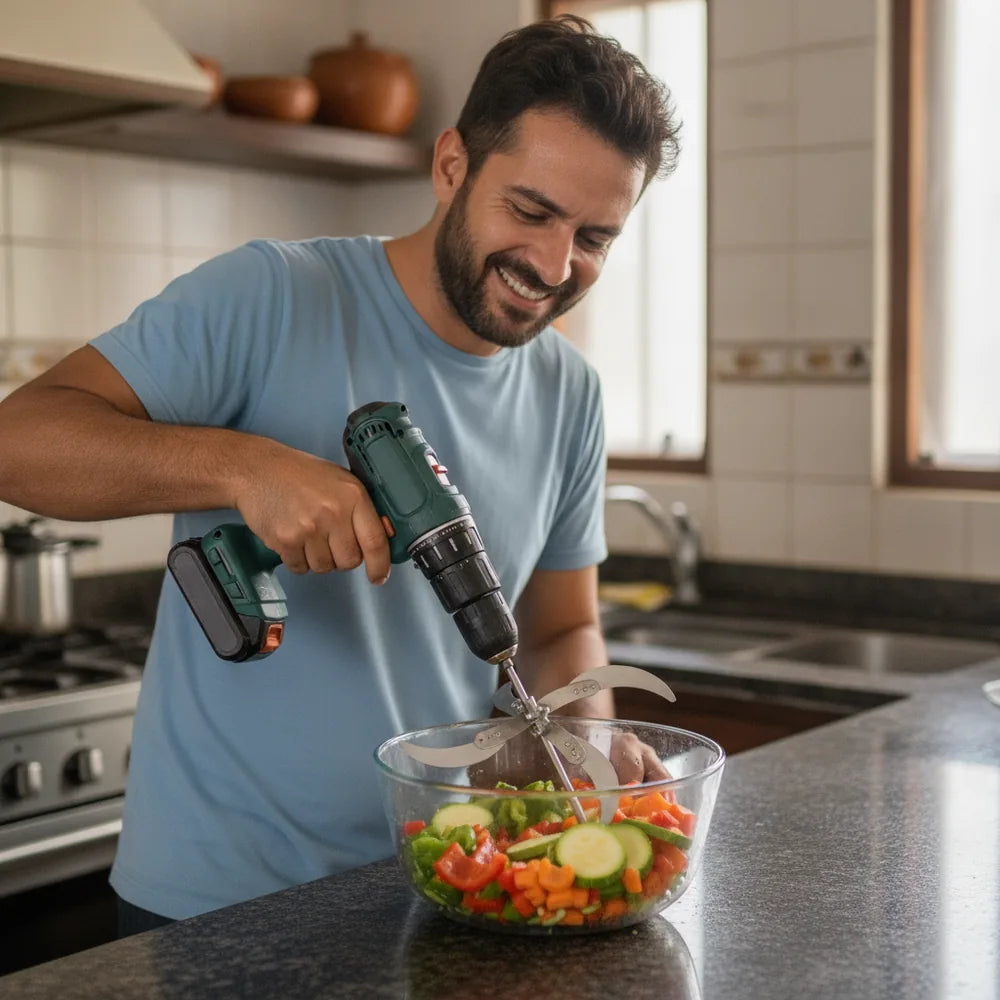 Picadora Express para Taladro ⚡ Pica Verduras y Hierba en Segundos