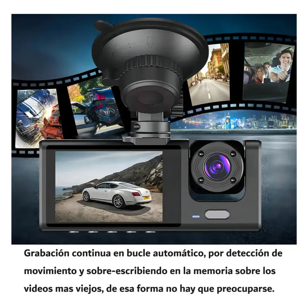 📸DASHCAM ULTRA|TRIPLE CÁMARA|FULL HD 1080P|VISIÓN NOCTURNA🔥🎥