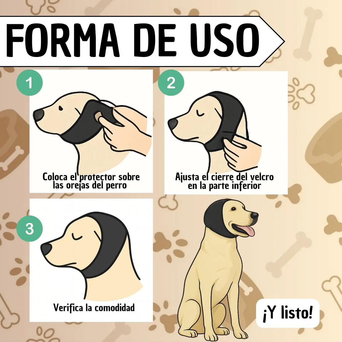 Protector Auditivo para Perros - Calma Ruidos y Ansiedad