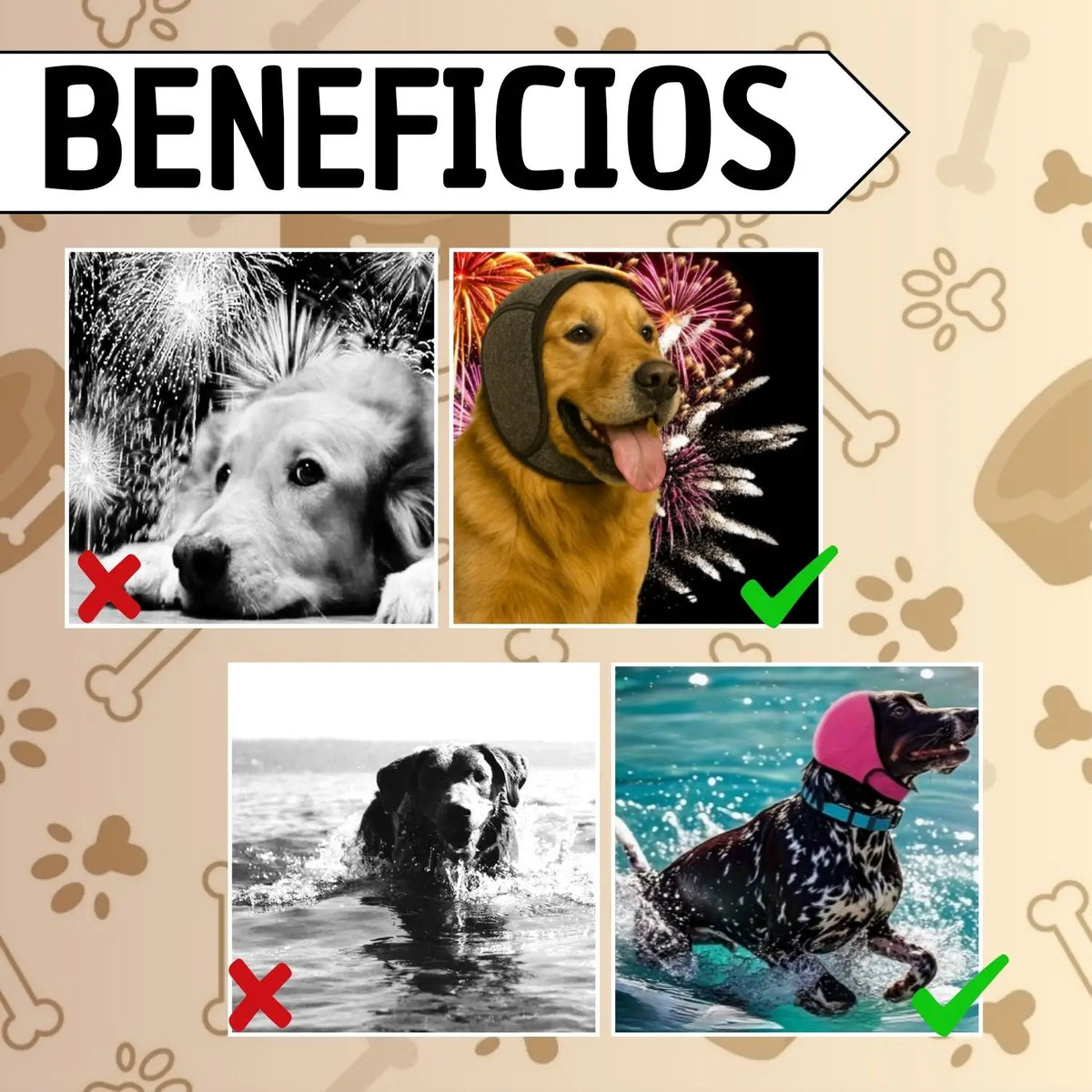 Protector Auditivo para Perros - Calma Ruidos y Ansiedad
