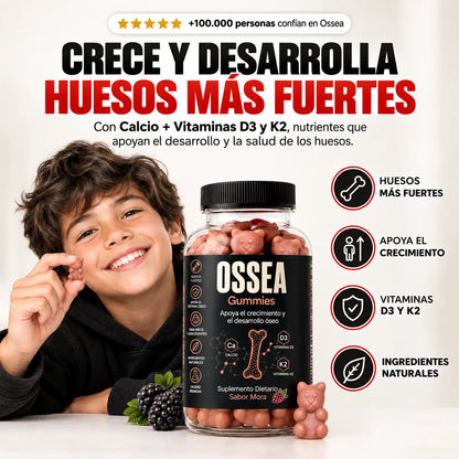 OSSEA® Gummies — Calcio, D3 y K2 para el Crecimiento