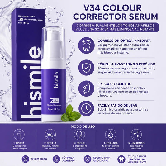 Hismile V34 Sérum Corrector de Color Dental 30ml