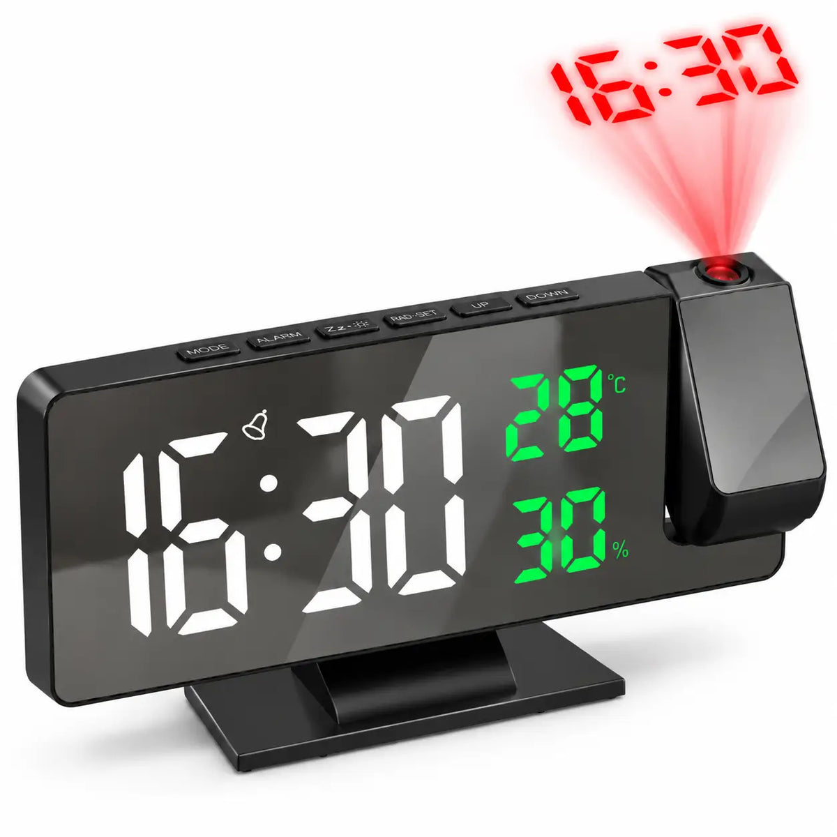 Reloj Digital Espejo LED con Proyector 180°