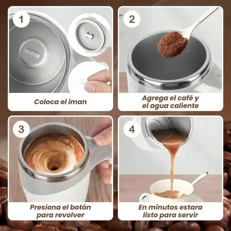 Mezcla Perfecta al Instante: Taza Automática Recargable que Agita por Ti