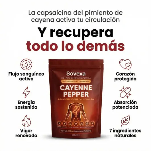 Pimienta de Cayena Vivonu 12-en-1 : Reactiva tu Circulación Natural - (90 softgel)