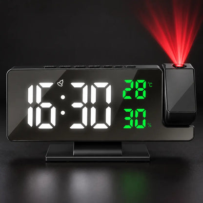 Reloj Digital Espejo LED con Proyector 180°
