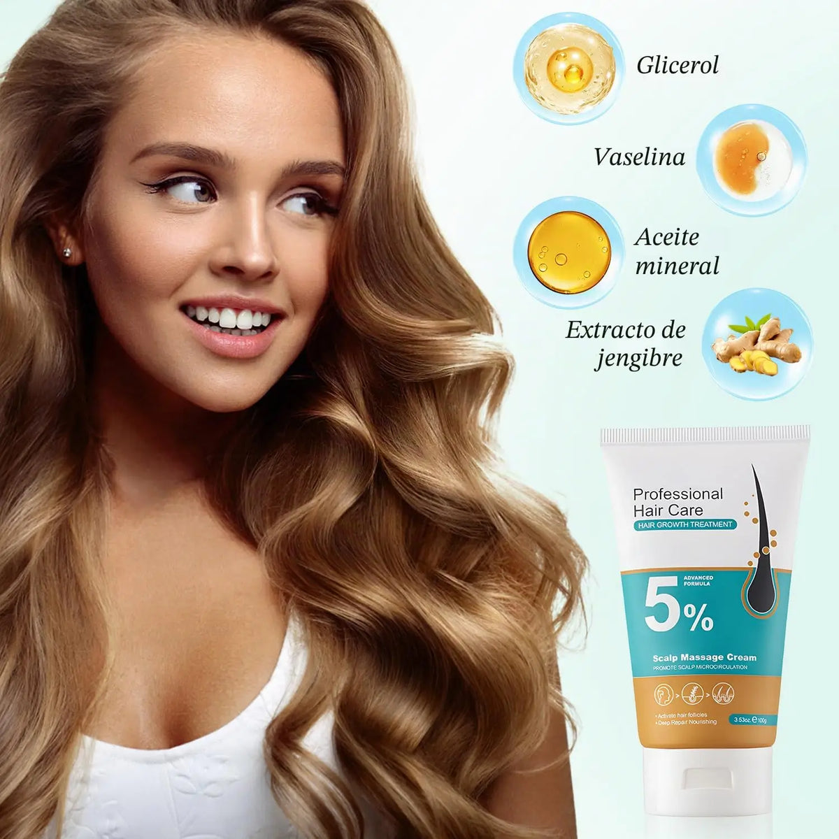 Minoxidil 5% Crema Capilar — Crecimiento de Cabello y Cejas