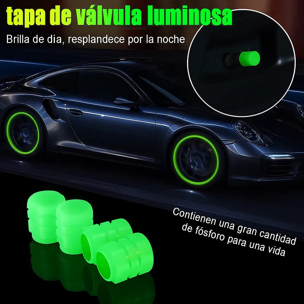 Válvulas Fluorescentes para Llantas x 4