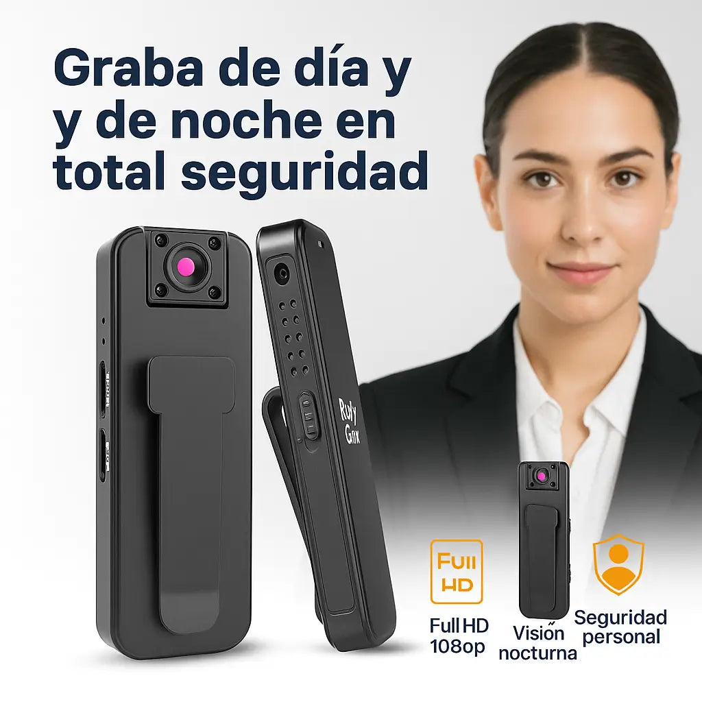 📹 Cámara Corporal Full HD 1080p con Visión Nocturna: Seguridad y Registro en tus Manos