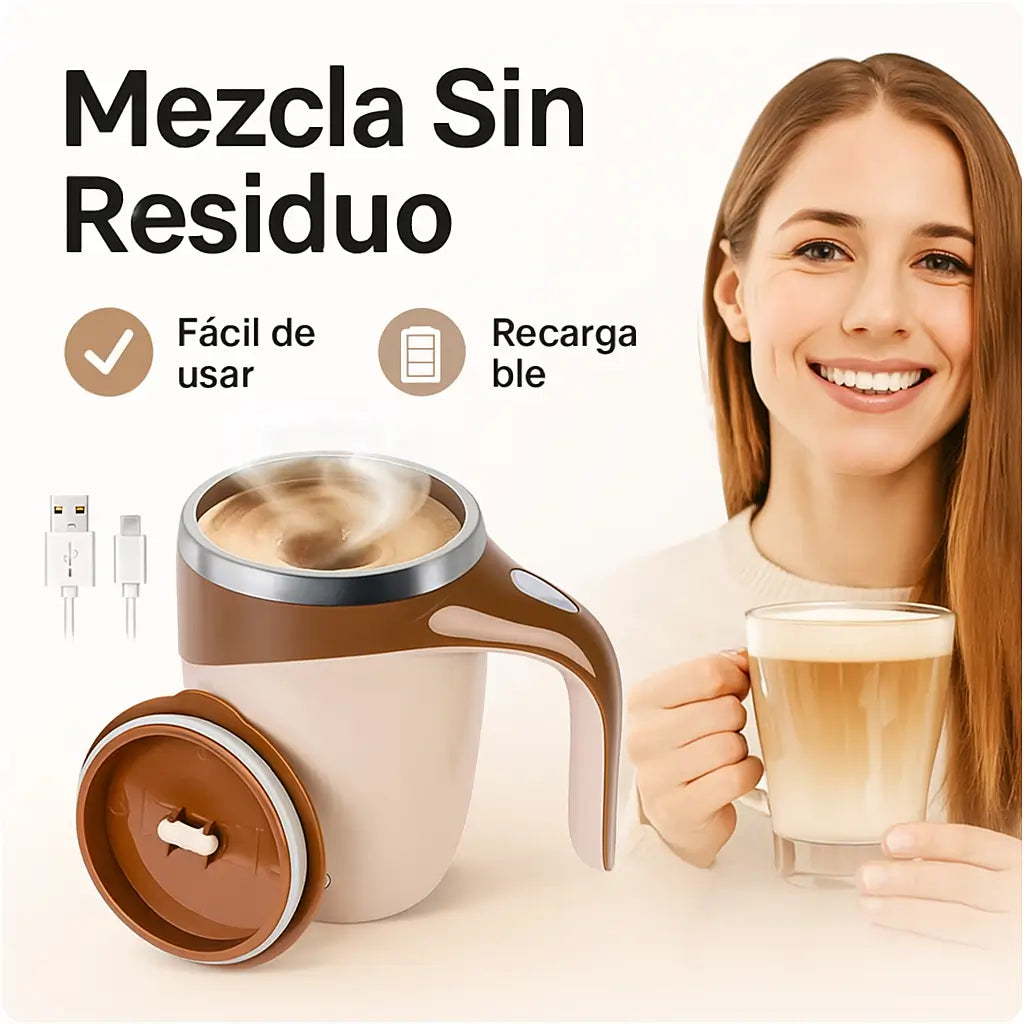 Mezcla Perfecta al Instante: Taza Automática Recargable que Agita por Ti