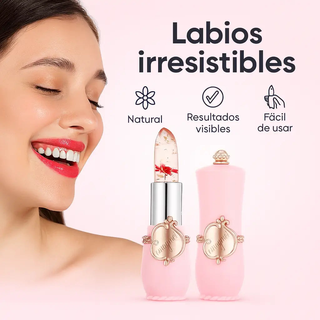 Labial Flor-El ÙNICO labial que reacciona a tu pH para crear TU tono rosa perfecto y único.