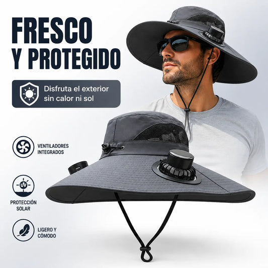 Sombrero Ventilador USB con Protección Solar