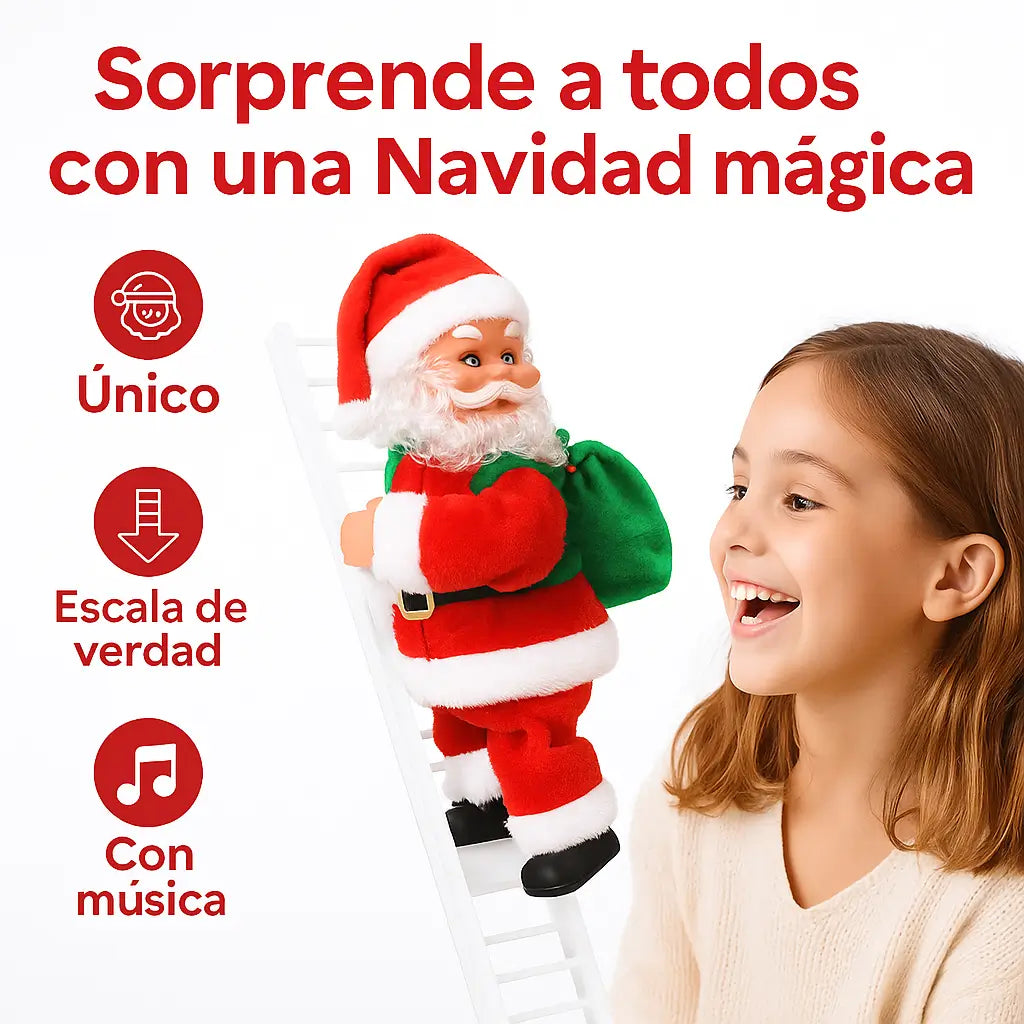 🎅✨ “Santa Trepador con Escalera — ¡Lleva la Magia de la Navidad a Tu Hogar!”