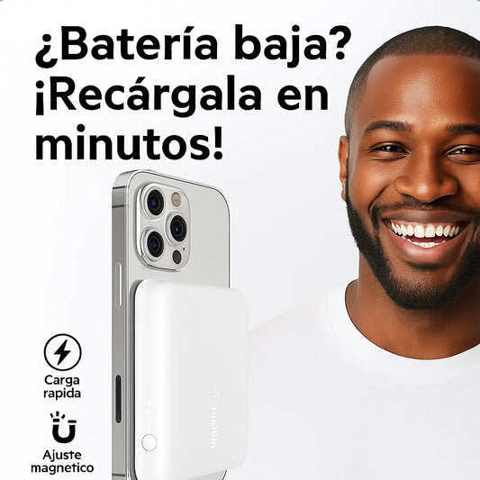 Batería Inalámbrica MagSafe Belkin – Potencia Rápida y Portátil para tu iPhone ⚡
