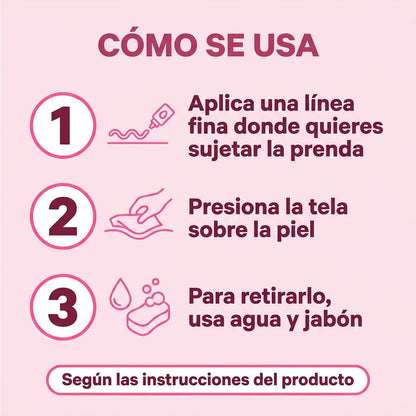 💖 Adhesivo Líquido para la Ropa y el Cuerpo — Mantén tu Escote en su Lugar · 20 ml