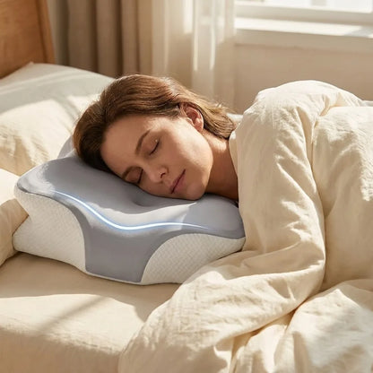 😴 Almohada Cervical Ergonómica de Espuma Viscoelástica — Para Ronquidos, Mal Dormir y Alivio del Cuello