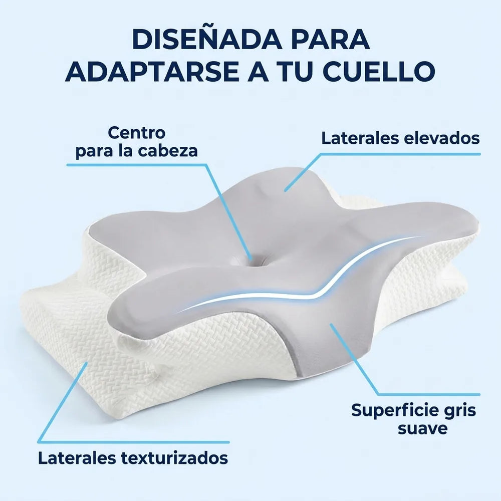 😴 Almohada Cervical Ergonómica de Espuma Viscoelástica — Para Ronquidos, Mal Dormir y Alivio del Cuello