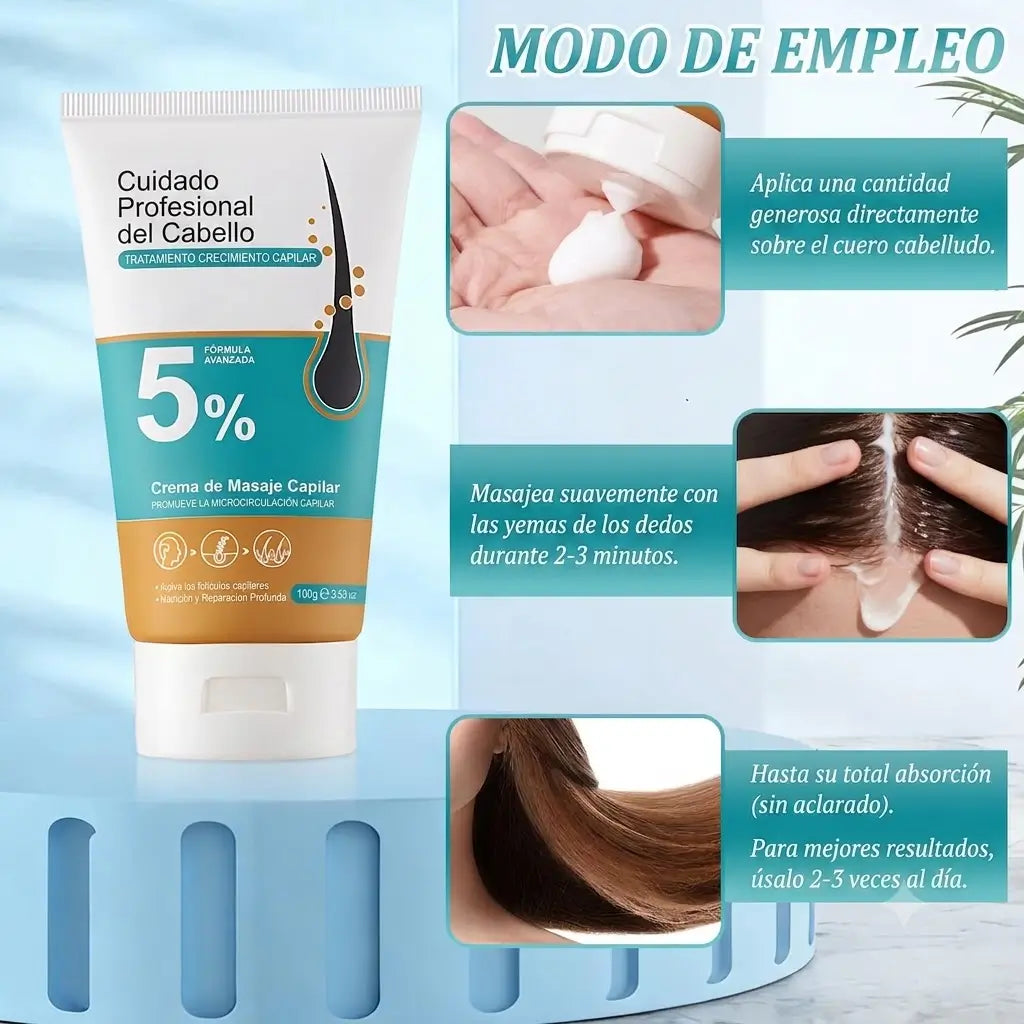 Minoxidil 5% Crema Capilar — Crecimiento de Cabello y Cejas