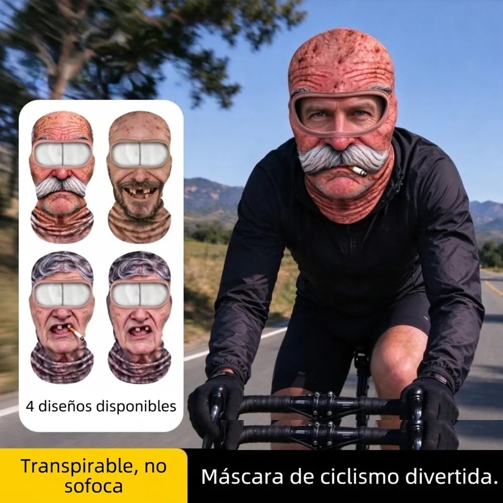 🏍️ Balaclava para Moteros — Cara 3D Divertida, Protege del Viento y del Sol · Talla Única