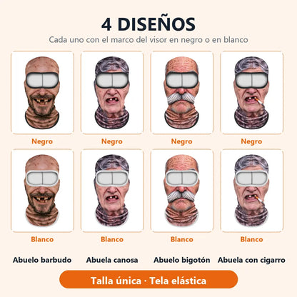 🏍️ Balaclava para Moteros — Cara 3D Divertida, Protege del Viento y del Sol · Talla Única