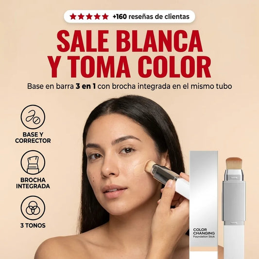 Base en Barra que Cambia de Color — 3 en 1 con Brocha, 13 g