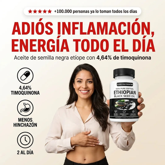 Aceite de Semilla Negra Etíope 4,64% Timoquinona x60 Cápsulas