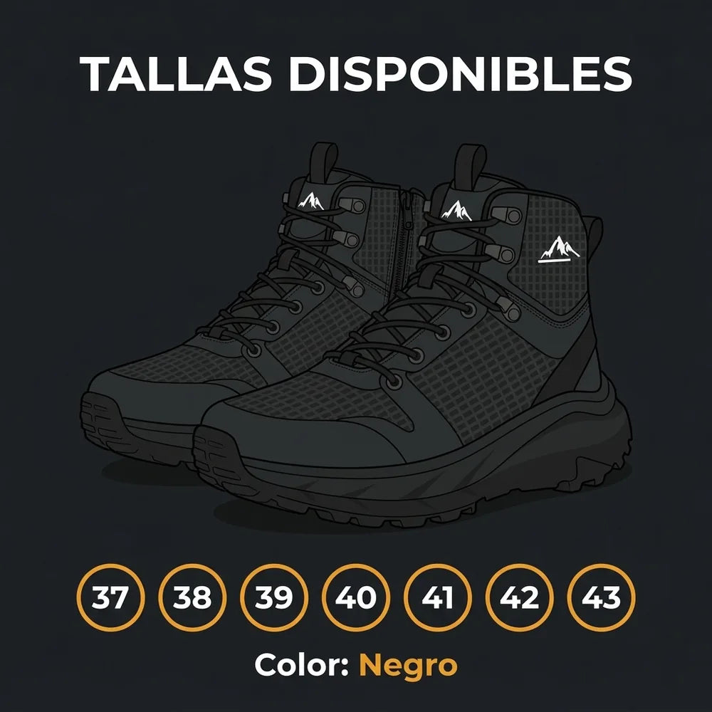 🥾 Botas Tácticas NORTIV 8 Negras — Ultraligeras, Cierre Lateral Rápido y Suela Antideslizante