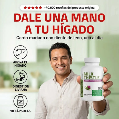 Cardo Mariano con Diente de León — Apoyo al Hígado, 90 Cápsulas