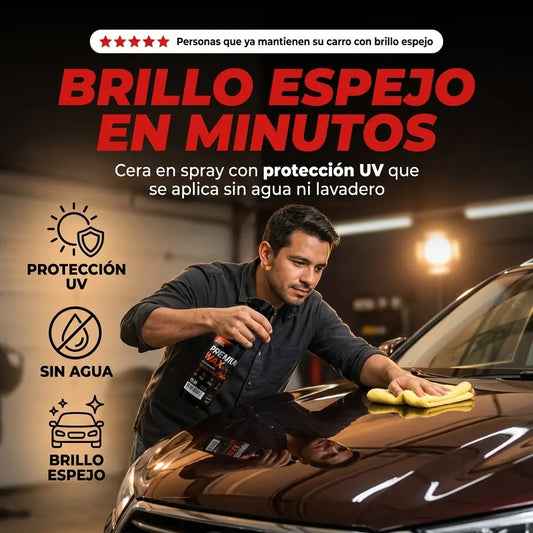 Cera Autobrillante en Spray para Carro — Protección UV y Brillo Espejo 120ml