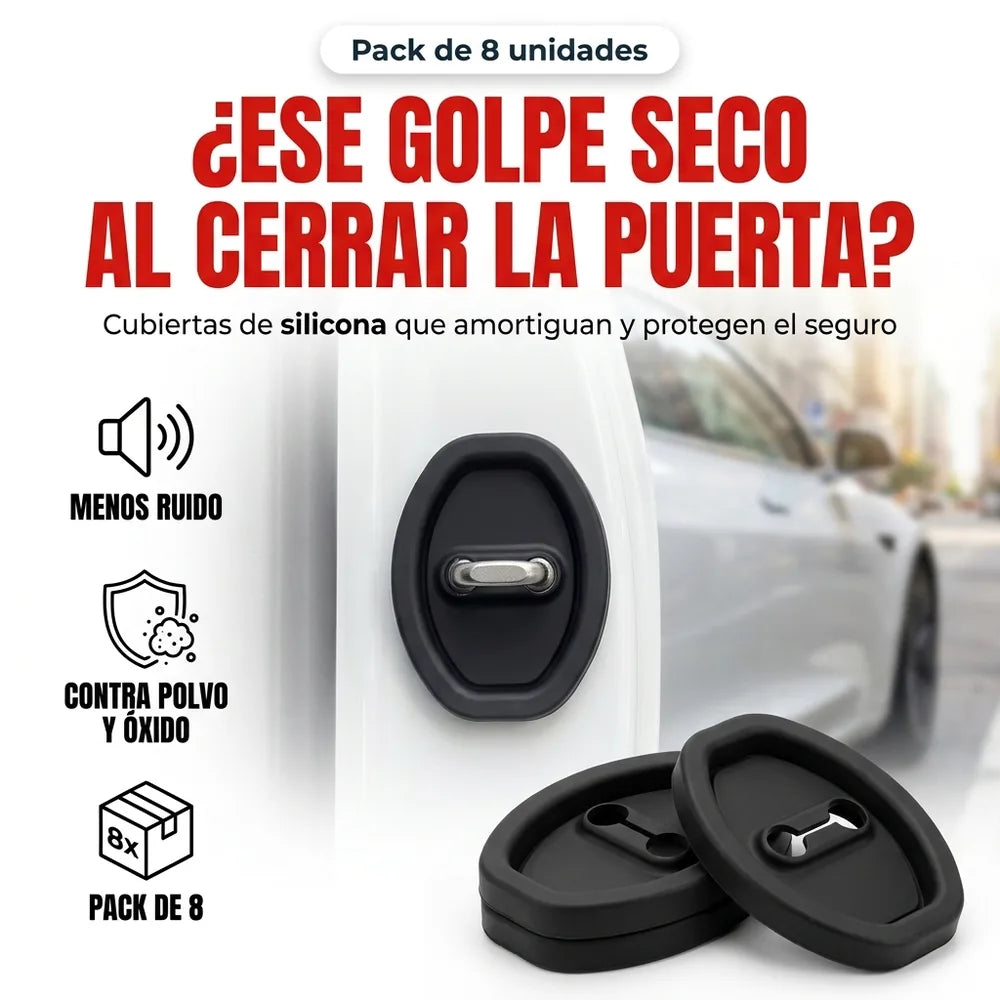 🚗 Pack x8 Cubiertas de Silicona para el Seguro de la Puerta del Carro — Silencian y Protegen