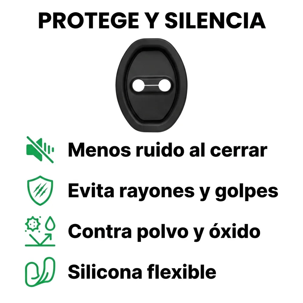 🚗 Pack x8 Cubiertas de Silicona para el Seguro de la Puerta del Carro — Silencian y Protegen