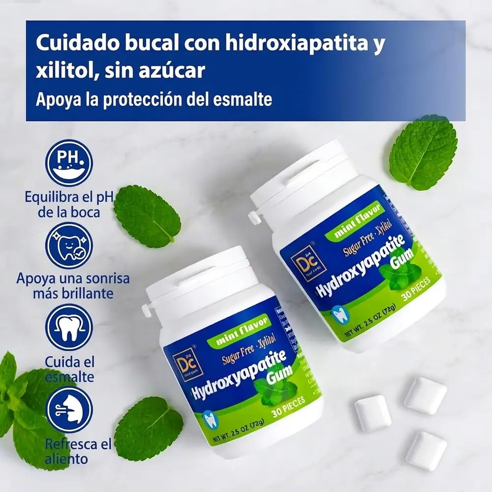 Chicle con Hidroxiapatita y Xilitol — 90 Unidades, Sin Azúcar
