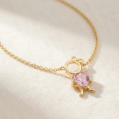 💛 Collar "Mi Familia" — Una Figura por Cada Hijo, con Piedras en Corazón