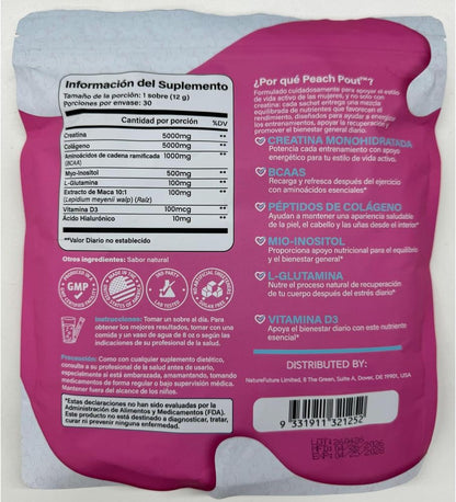 Creatina para Mujer con Colágeno — 30 Sobres Sabor Durazno