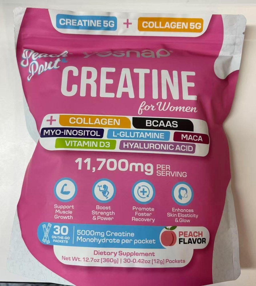 Creatina para Mujer con Colágeno — 30 Sobres Sabor Durazno