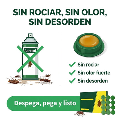 🪳 Cebo para Cucarachas en Gel — 12 Estaciones, Sin Rociar y Sin Olor Fuerte