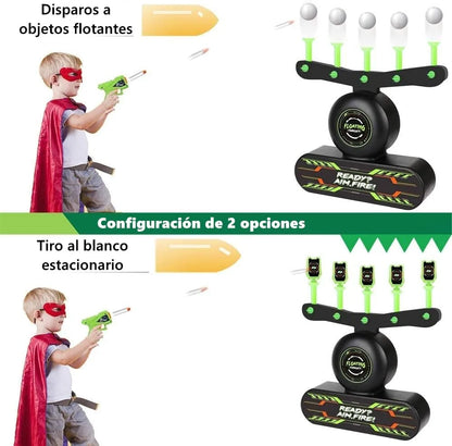 Diana Eléctrica con Bolas Flotantes — Pistola, 30 Dardos y Luz