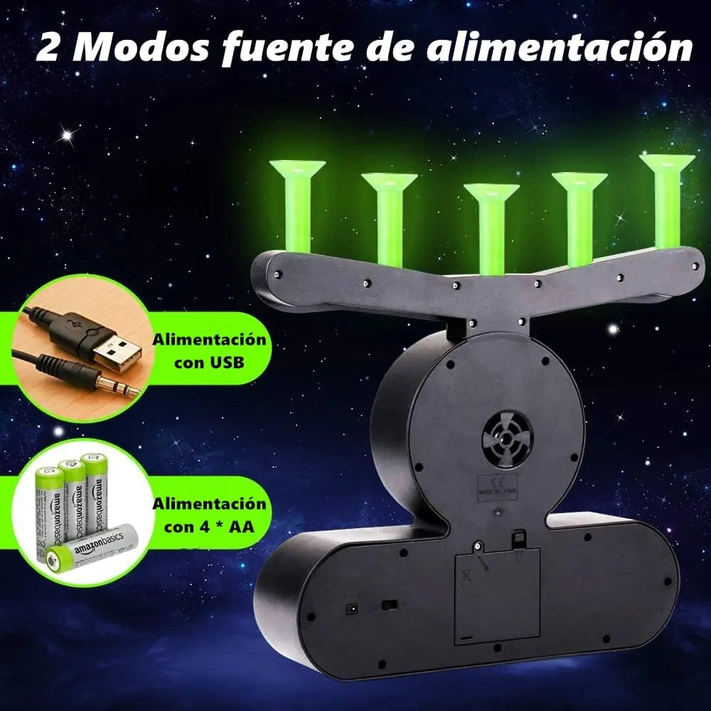 Diana Eléctrica con Bolas Flotantes — Pistola, 30 Dardos y Luz