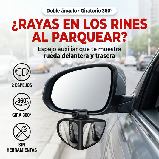 🚗 Par de Espejos Auxiliares para Ruedas y Punto Ciego 360° — Izquierdo y Derecho