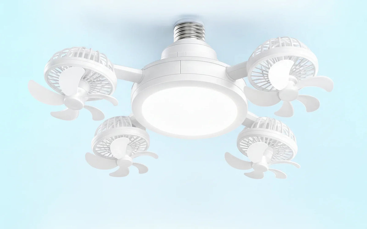 🌀 Ventilador de Techo con Luz LED — Se Enrosca como Bombillo