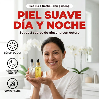 🌿 Sérum de Ginseng Día y Noche — Set de 2 (Hidratación y Cuidado de la Piel)