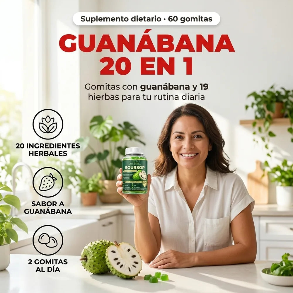 🍃 Gomitas de Guanábana 20 en 1 — Complejo Herbal (60 gomitas)