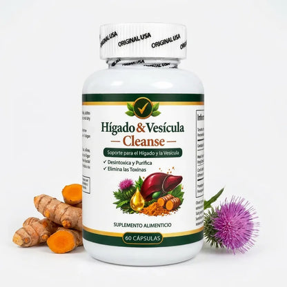 🌿 Hígado & Vesícula Cleanse — Suplemento de Soporte para tu Hígado · 60 Cápsulas