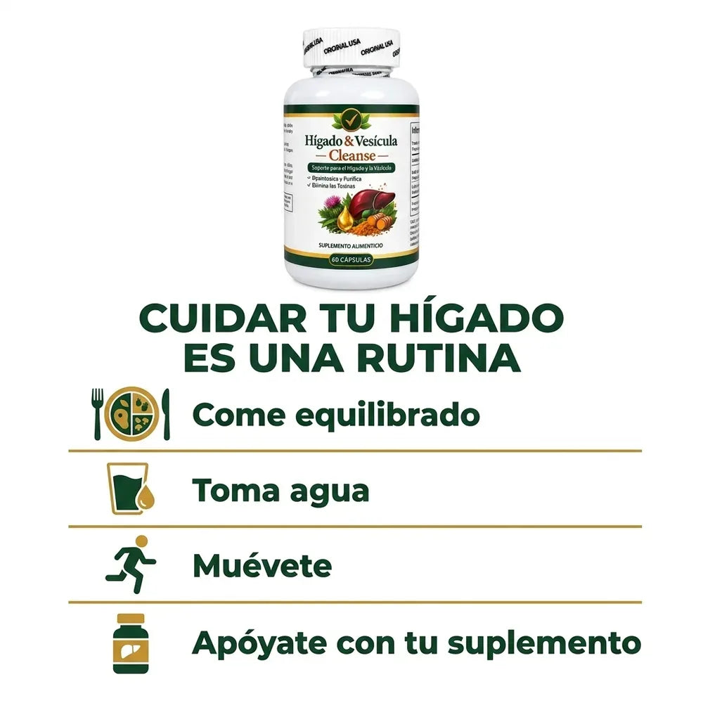 🌿 Hígado & Vesícula Cleanse — Suplemento de Soporte para tu Hígado · 60 Cápsulas