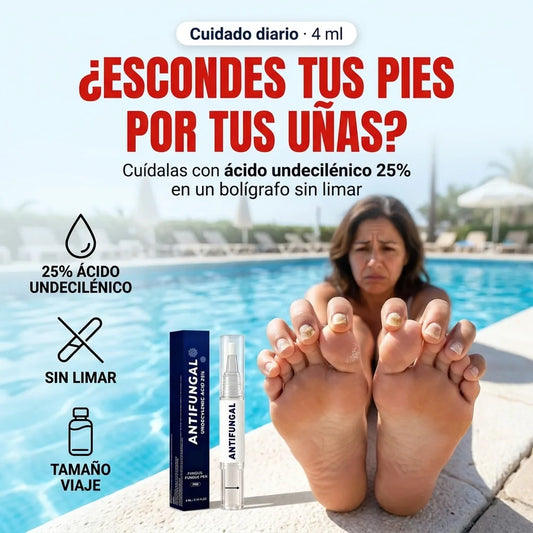 🦶 Bolígrafo Antifúngico para Uñas de los Pies — Ácido Undecilénico 25% · 4 ml