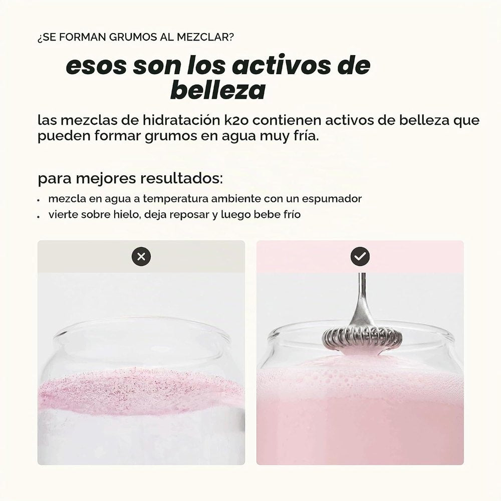 k2o Mezcla de Hidratación para la Piel — Colágeno Verisol, Ácido Hialurónico y Electrolitos, 20 Sobres