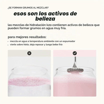 k2o Mezcla de Hidratación para la Piel — Colágeno Verisol, Ácido Hialurónico y Electrolitos, 20 Sobres