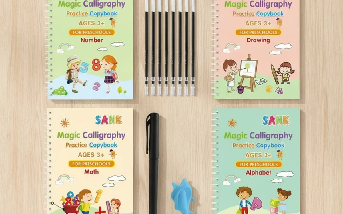 Libro Mágico Reutilizable 4 en 1 para Niños ✏️✨